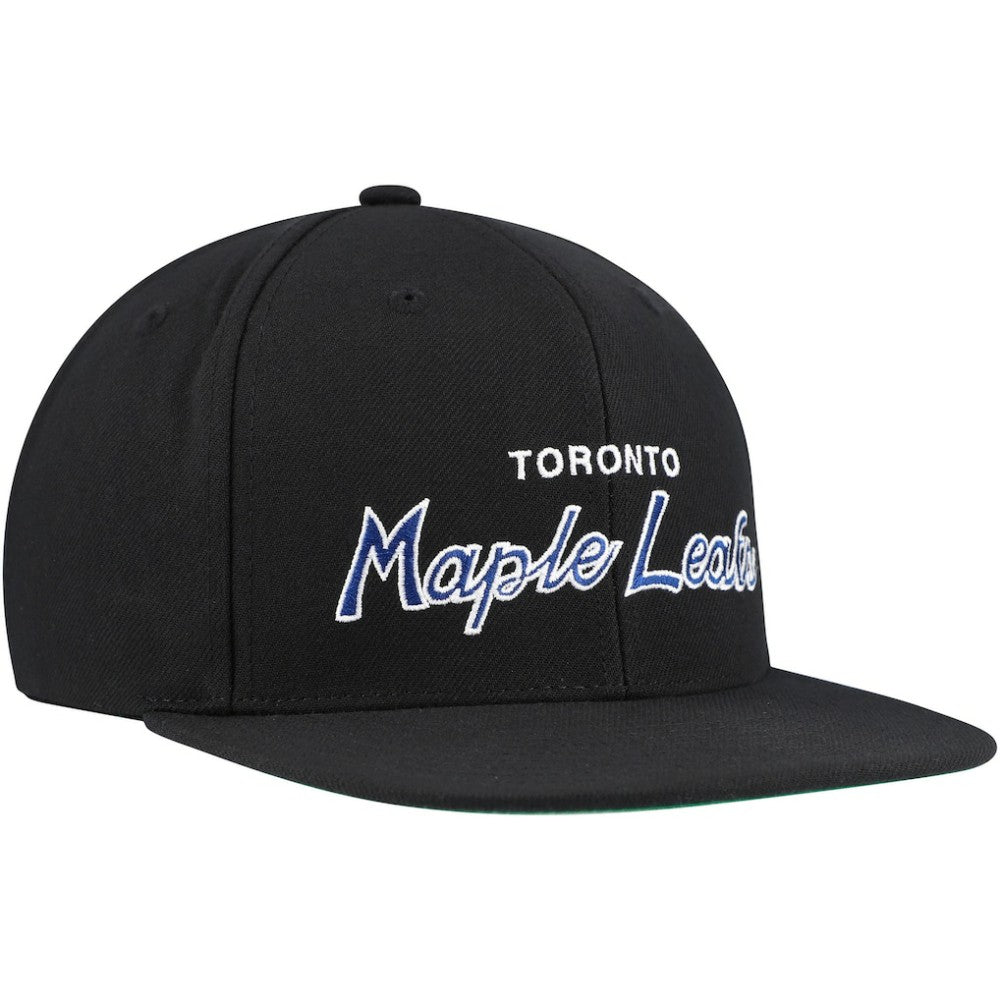 Toronto Maple Leafs Mitchell & Ness Core Team Script 2.0 Snapback Hat - Black Hats