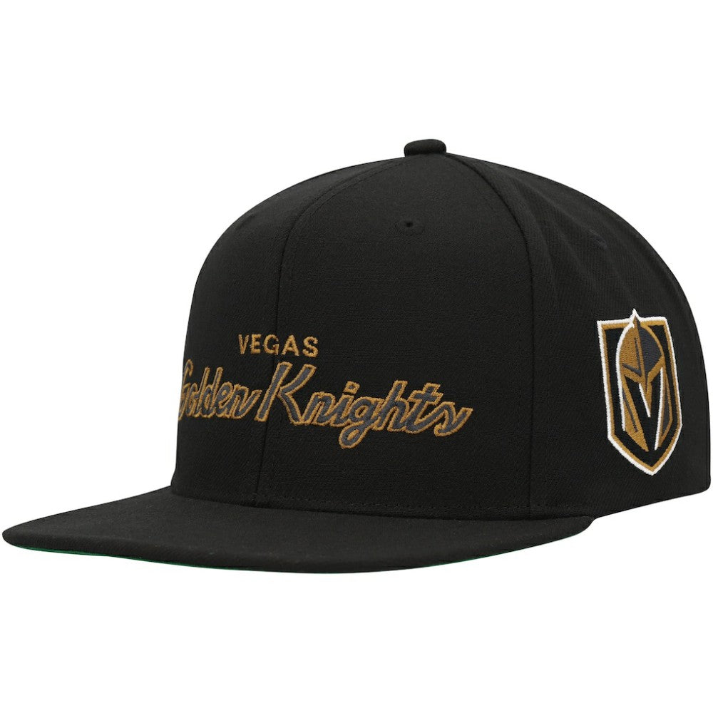 Vegas Golden Knights Mitchell & Ness Core Team Script 2.0 Snapback Hat - Black Hats