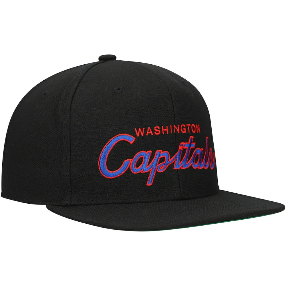 Washington Capitals Mitchell & Ness Core Team Script 2.0 Snapback Hat - Black Hats
