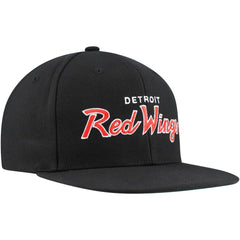 Detroit Red Wings Mitchell & Ness Core Team Script 2.0 Snapback Hat - Black Hats