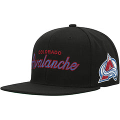 Colorado Avalanche Mitchell & Ness Core Team Script 2.0 Snapback Hat - Black Hats