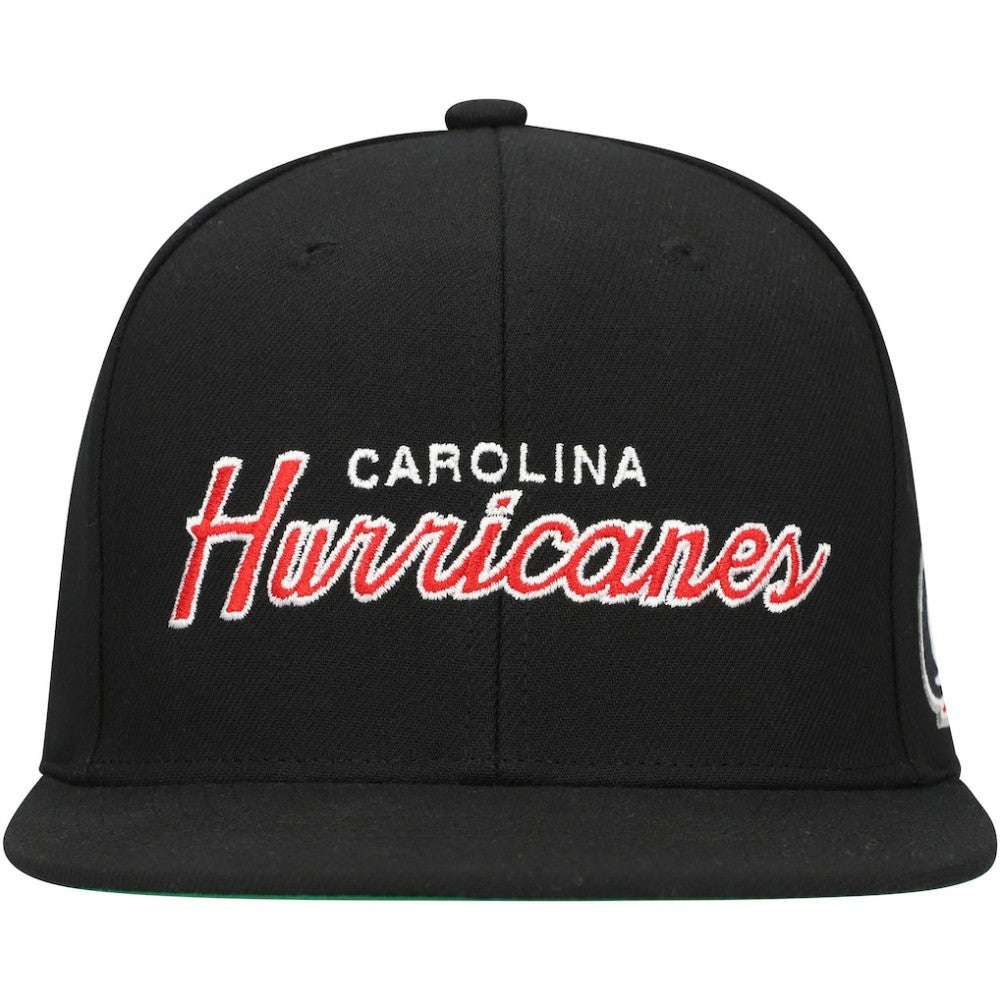 Carolina Hurricanes Mitchell & Ness Core Team Script 2.0 Snapback Hat - Black Hats