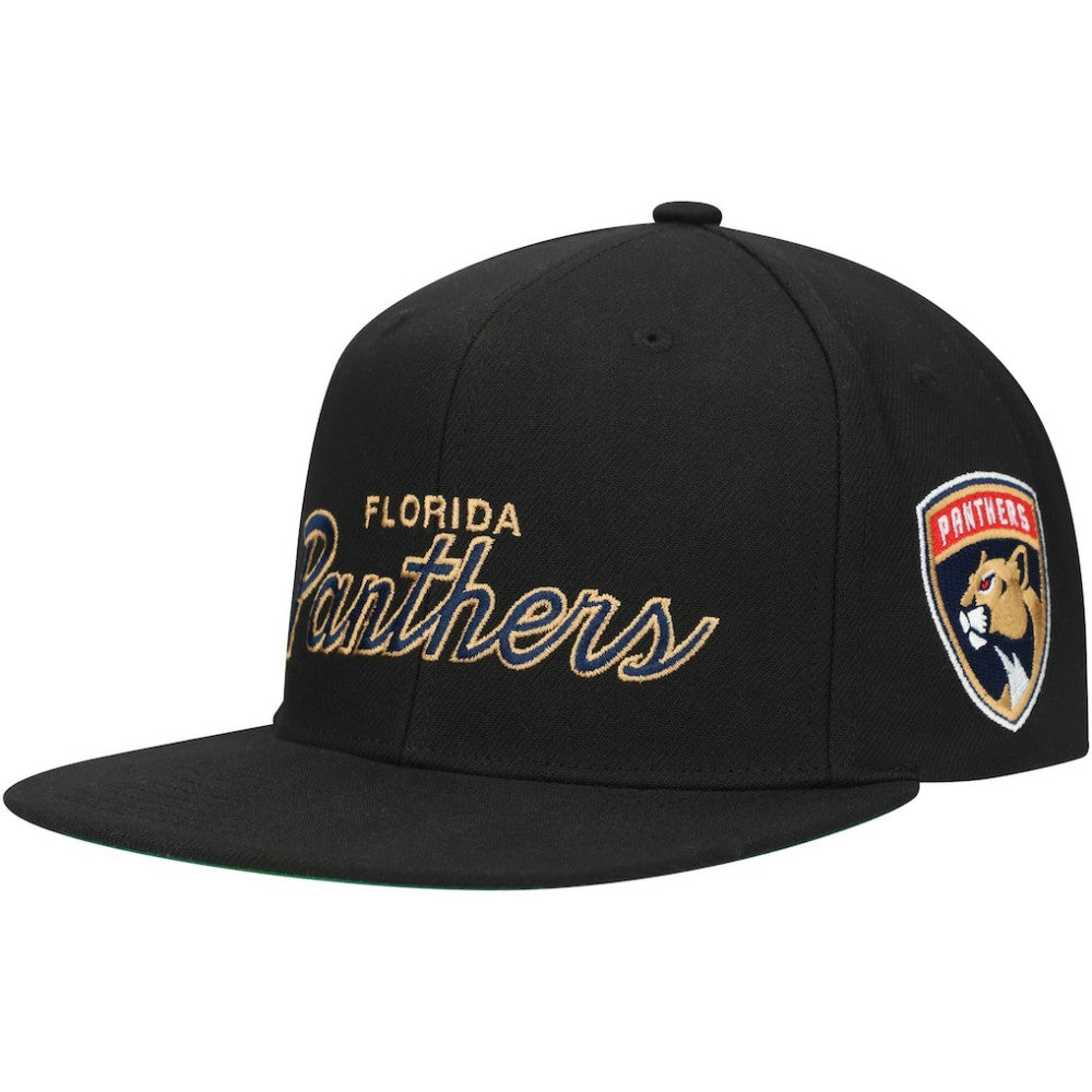 Florida Panthers Mitchell & Ness Core Team Script 2.0 Snapback Hat - Black Hats