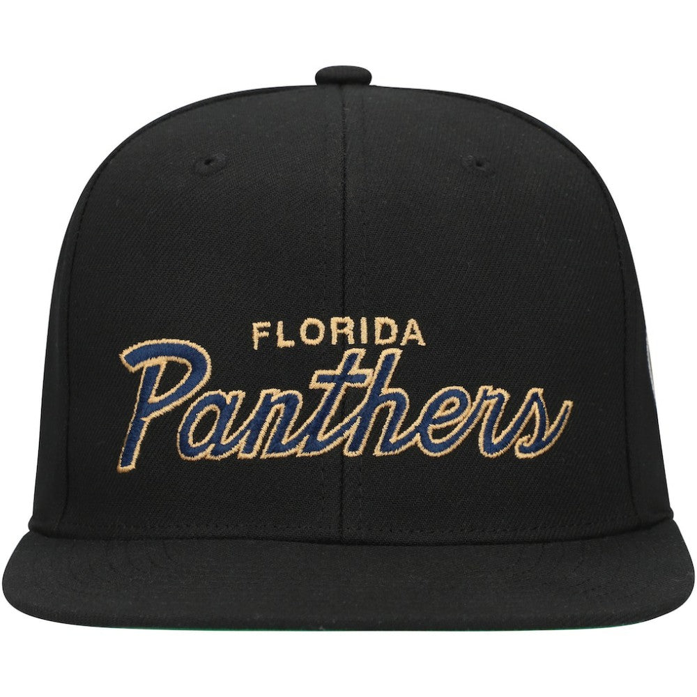 Florida Panthers Mitchell & Ness Core Team Script 2.0 Snapback Hat - Black Hats