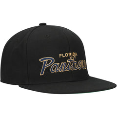 Florida Panthers Mitchell & Ness Core Team Script 2.0 Snapback Hat - Black Hats