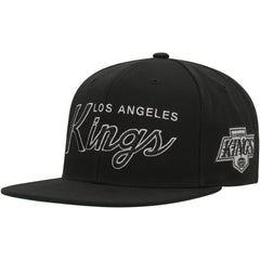 Los Angeles Kings Mitchell & Ness Core Team Script 2.0 Snapback Hat - Black Hats