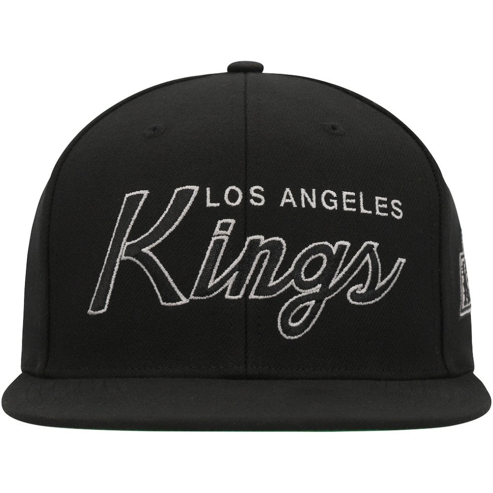 Los Angeles Kings Mitchell & Ness Core Team Script 2.0 Snapback Hat - Black Hats