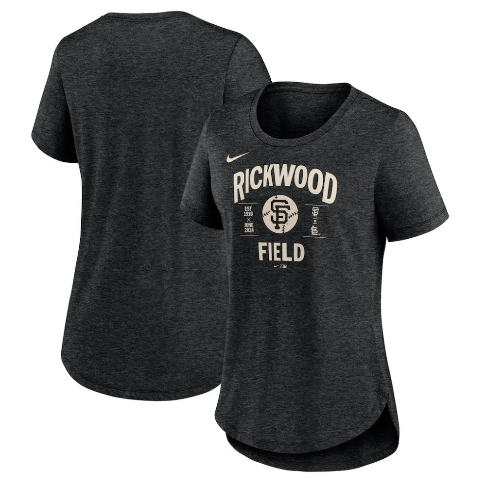 San Francisco Giants Women's 2024 Rickwood Classic Tribute Tri-Blend T-Shirt Heather Black