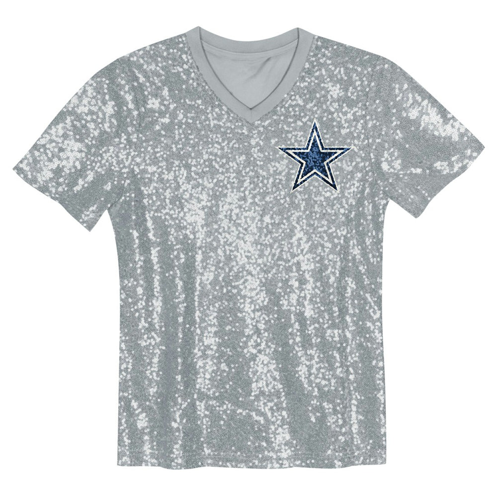 CeeDee Lamb Dallas Cowboys Girls Youth Sequin V-Neck Fashion Jersey - Silver online