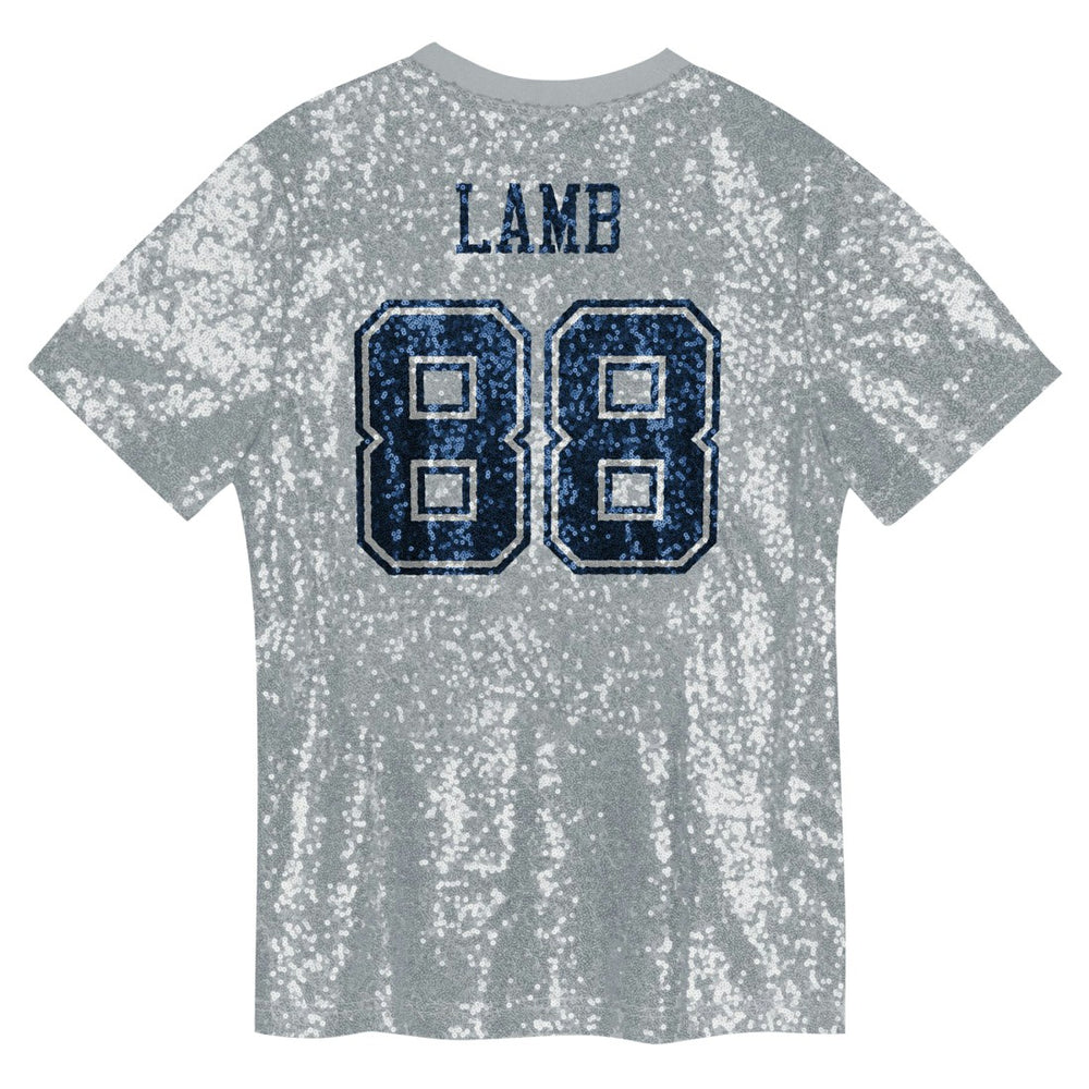 CeeDee Lamb Dallas Cowboys Girls Youth Sequin V-Neck Fashion Jersey - Silver online