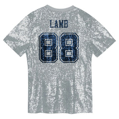 CeeDee Lamb Dallas Cowboys Girls Youth Sequin V-Neck Fashion Jersey - Silver online