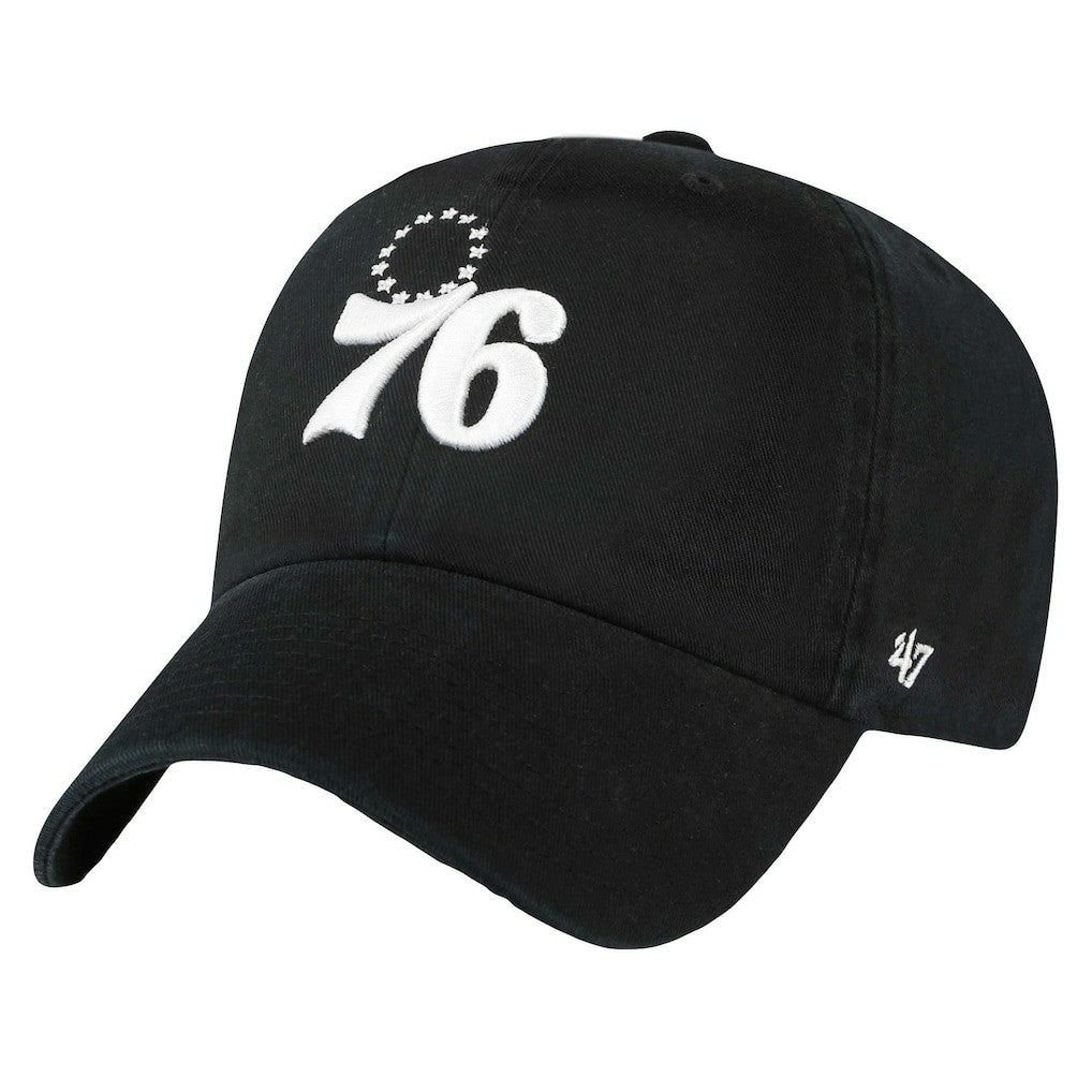 Philadelphia 76ers '47 Core Logo Clean Up Adjustable Hat - Black shop