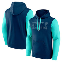Seattle Kraken Logo Athletic Deliver Fleece Pullover Hoodie - Navy Hoodies