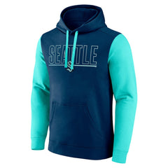 Seattle Kraken Logo Athletic Deliver Fleece Pullover Hoodie - Navy Hoodies
