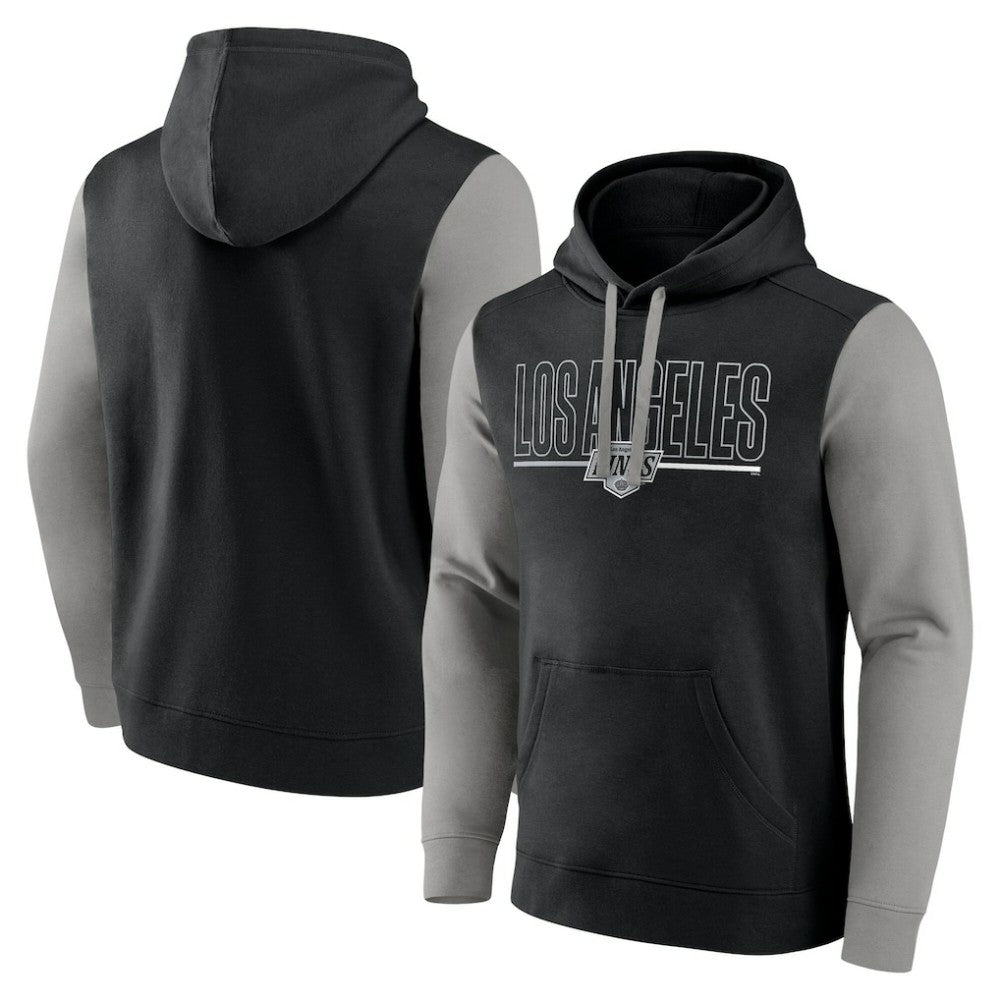 Los Angeles Kings Logo Athletic Deliver Fleece Pullover Hoodie - Black Hoodies