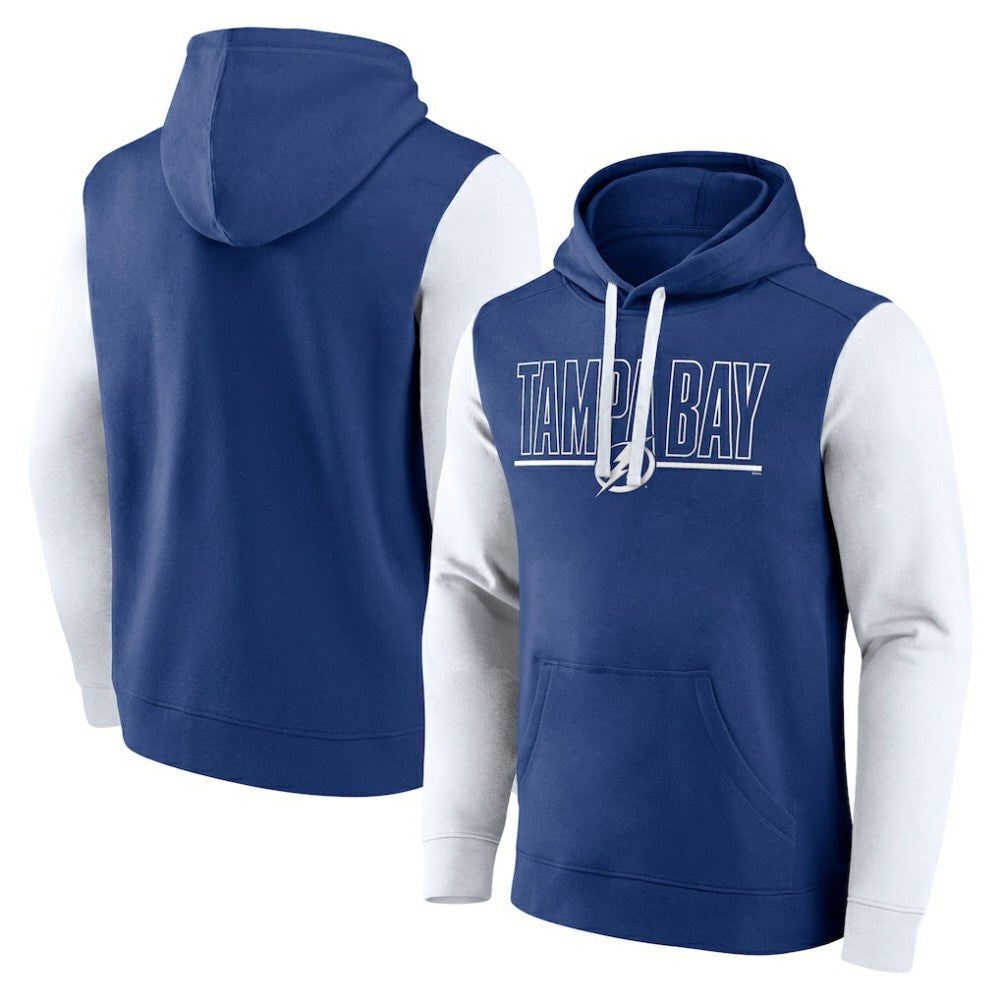 Tampa Bay Lightning Logo Athletic Deliver Fleece Pullover Hoodie - Blue Hoodies