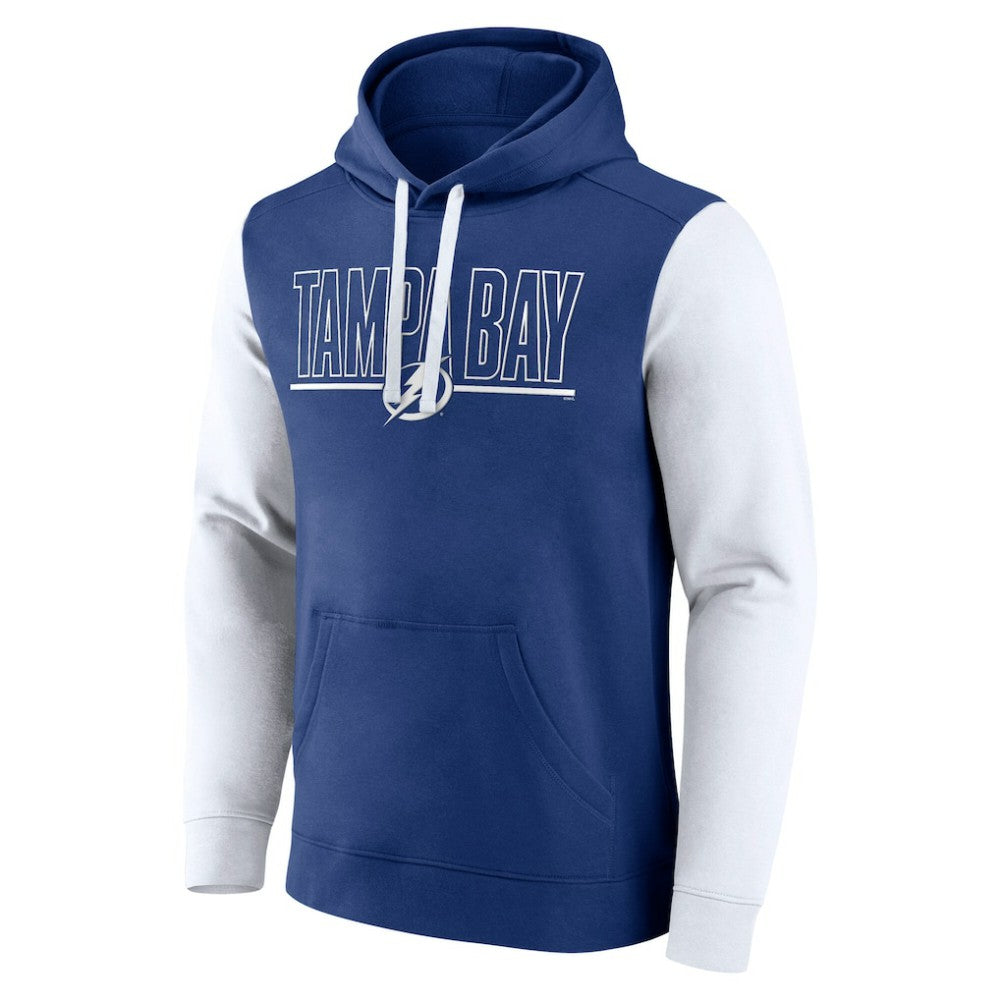 Tampa Bay Lightning Logo Athletic Deliver Fleece Pullover Hoodie - Blue Hoodies