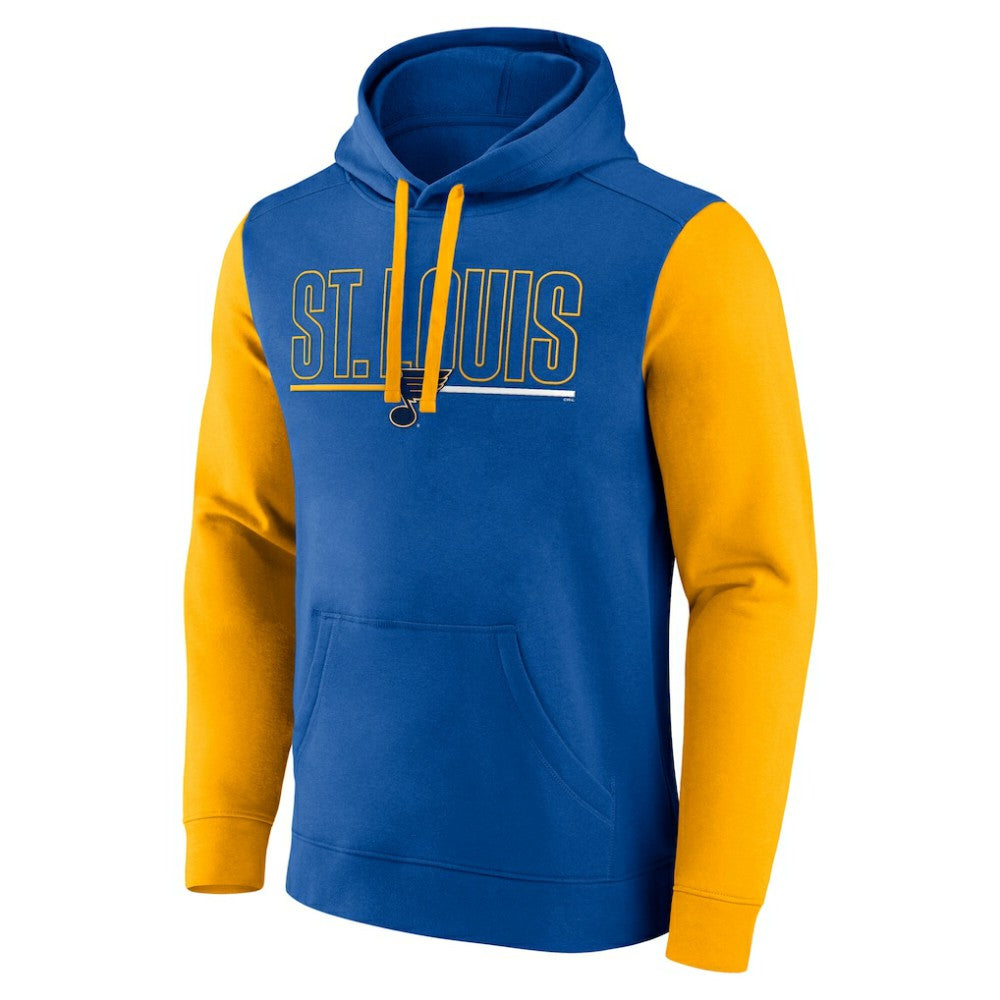 St. Louis Blues Logo Athletic Deliver Fleece Pullover Hoodie - Blue Hoodies