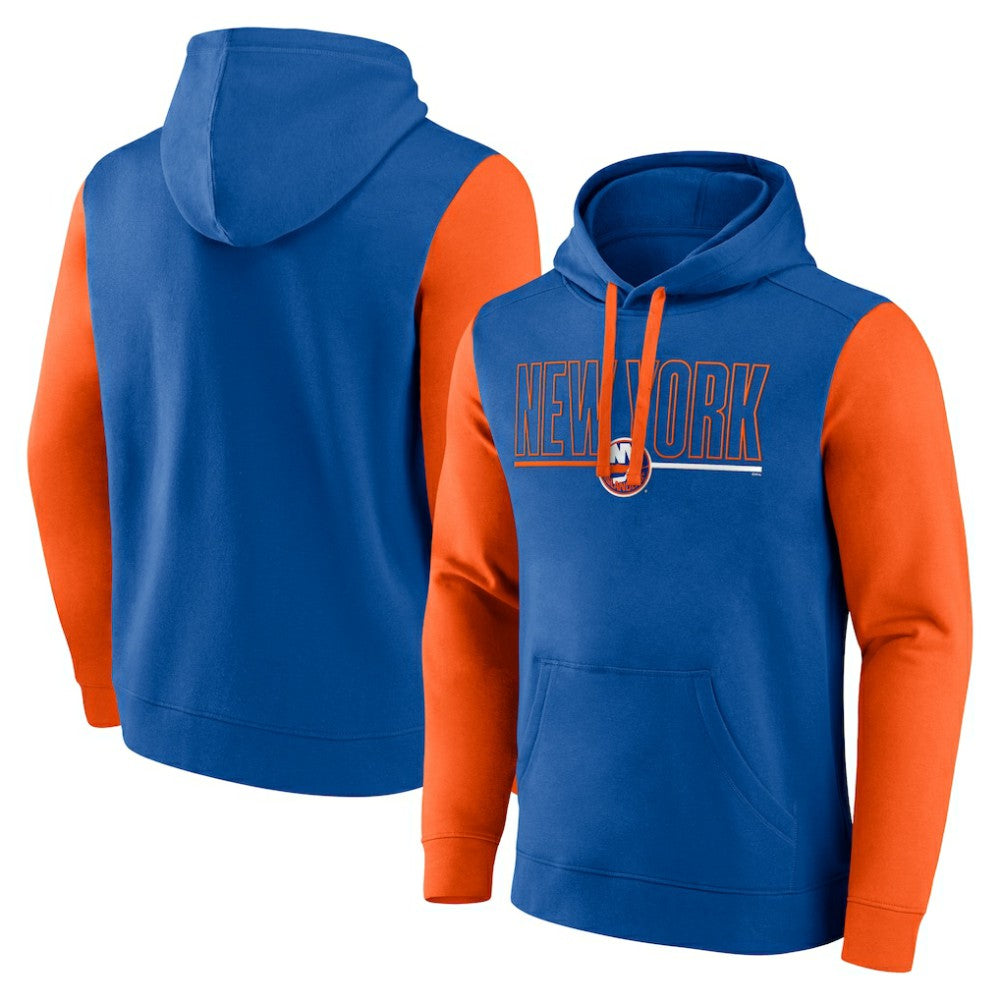 New York Islanders Logo Athletic Deliver Fleece Pullover Hoodie - Royal Hoodies