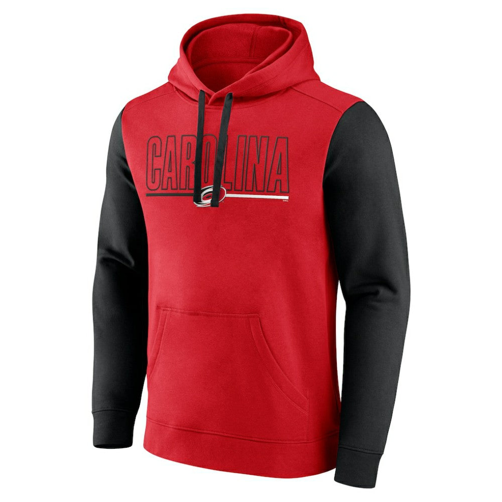 Carolina Hurricanes Logo Athletic Deliver Fleece Pullover Hoodie - Red Hoodies