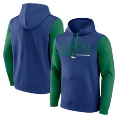 Vancouver Canucks Logo Athletic Deliver Fleece Pullover Hoodie - Blue Hoodies