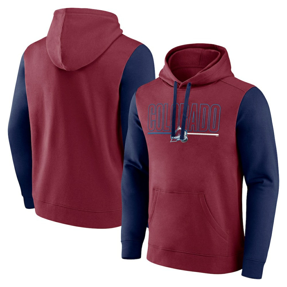 Colorado Avalanche Logo Athletic Deliver Fleece Pullover Hoodie - Burgundy Hoodies