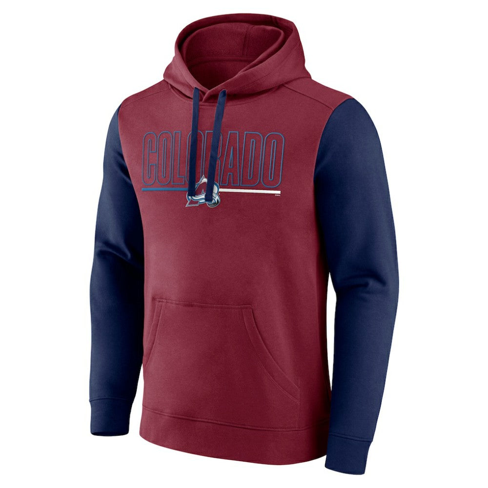 Colorado Avalanche Logo Athletic Deliver Fleece Pullover Hoodie - Burgundy Hoodies