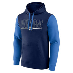 Winnipeg Jets Logo Athletic Deliver Fleece Pullover Hoodie - Navy Hoodies