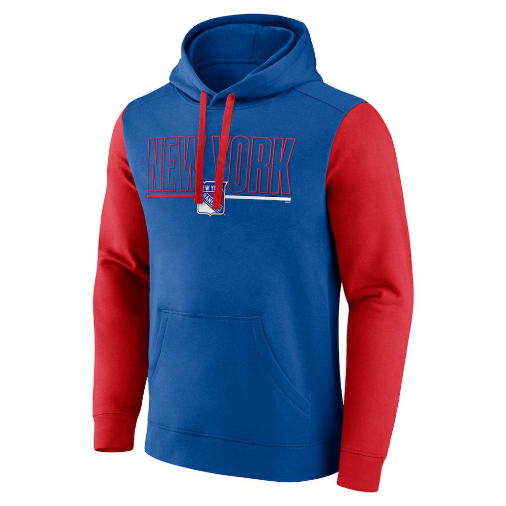 New York Rangers Logo Athletic Deliver Fleece Pullover Hoodie - Blue Hoodies