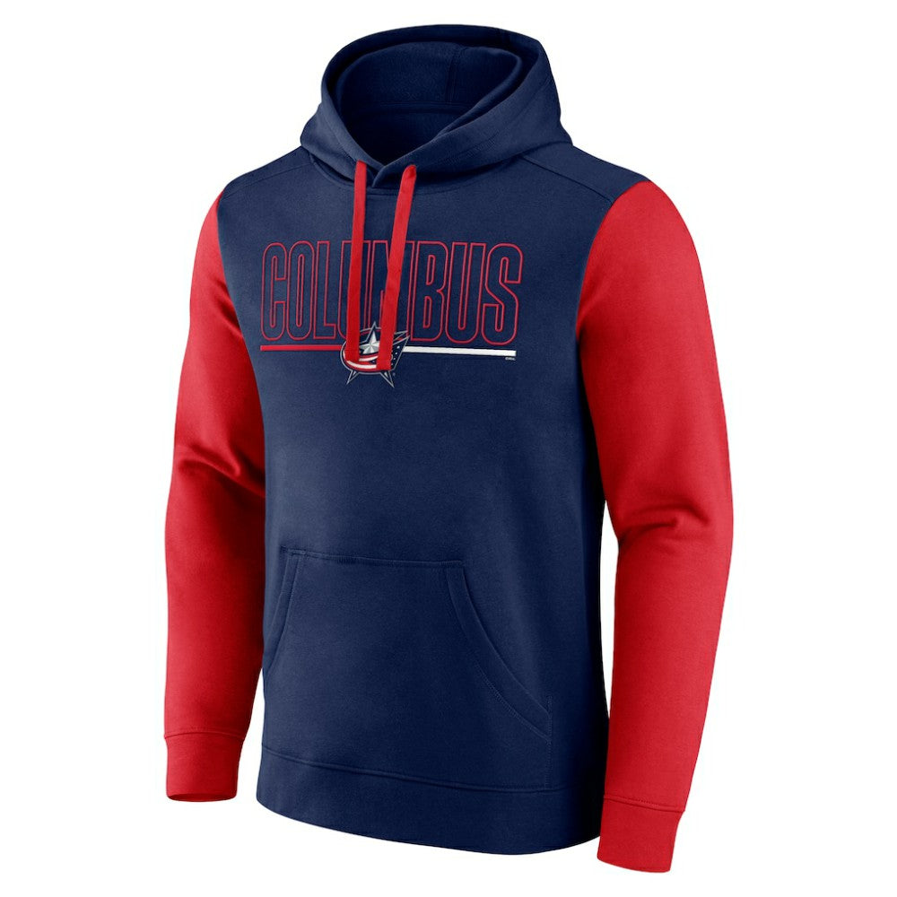 Columbus Blue Jackets Logo Athletic Deliver Fleece Pullover Hoodie - Navy Hoodies