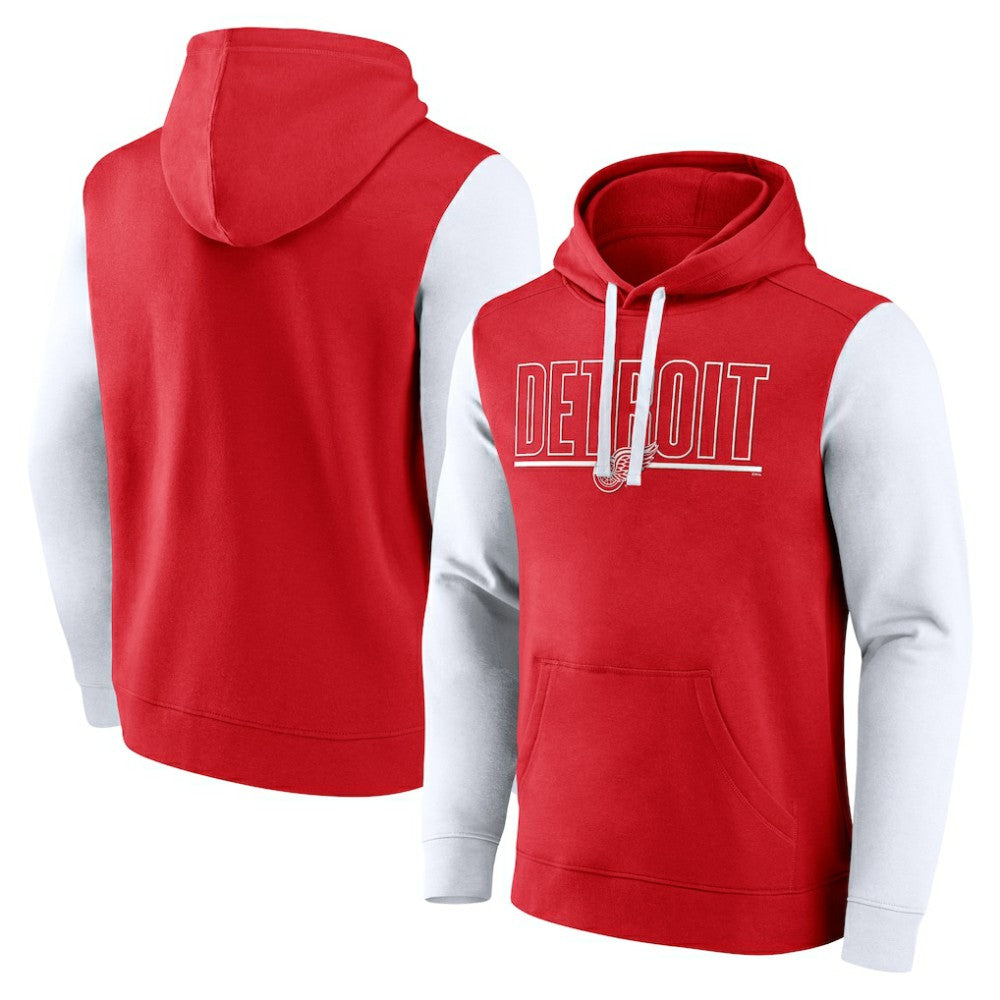 Detroit Red Wings Logo Athletic Deliver Fleece Pullover Hoodie - Red Hoodies