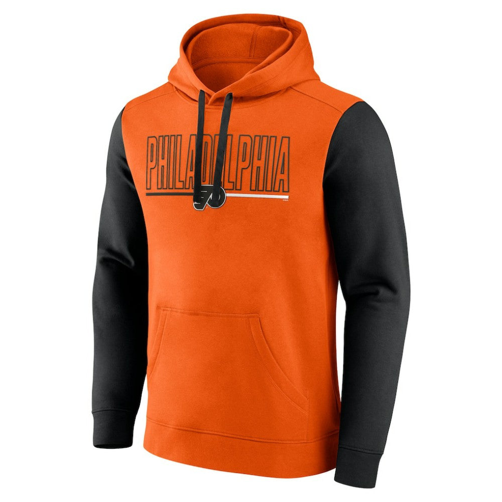 Philadelphia Flyers Logo Athletic Deliver Fleece Pullover Hoodie - Orange Hoodies