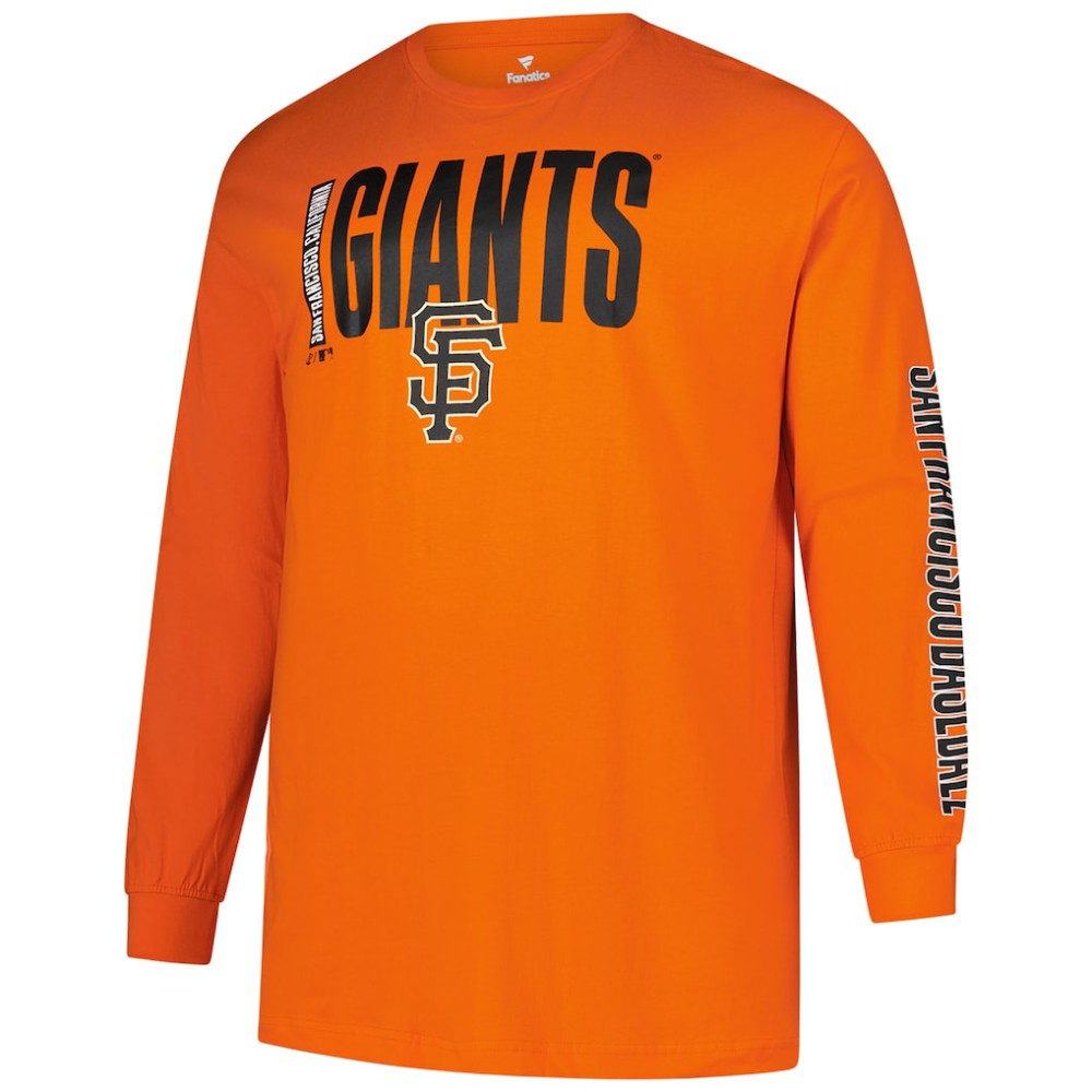 San Francisco Giants Profile Big & Tall Two-Hit Long Sleeve T-Shirt Orange