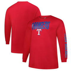 Texas Rangers Profile Big & Tall Two-Hit Long Sleeve T-Shirt Red