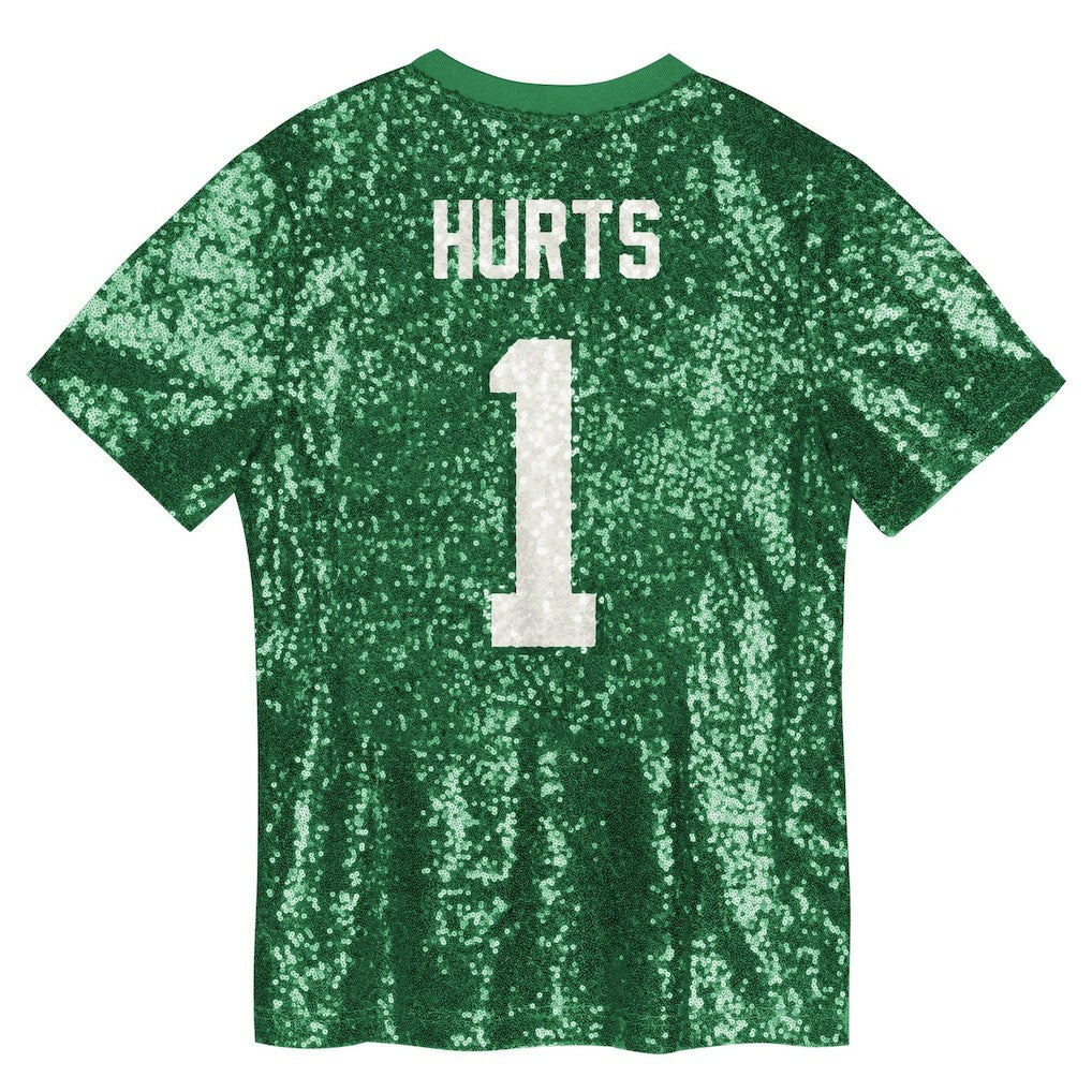 Jalen Hurts Philadelphia Eagles Girls Youth Sequin V-Neck Fashion Jersey - Kelly Green for sale