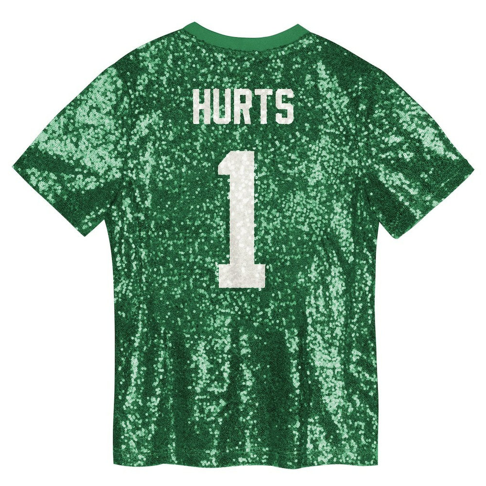 Jalen Hurts Philadelphia Eagles Girls Youth Sequin V-Neck Fashion Jersey - Kelly Green for sale