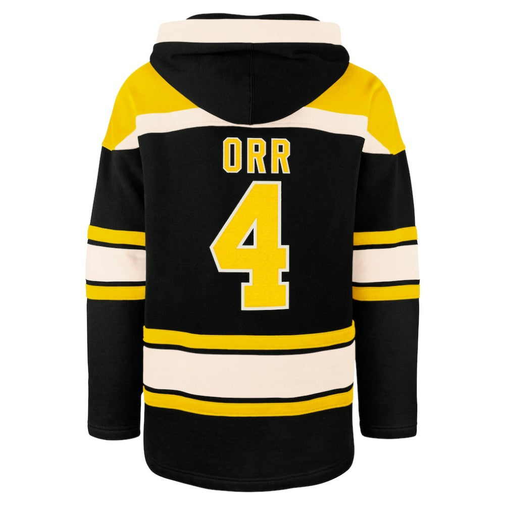 Bobby Orr Boston Bruins '47 Retired Player Name & Number Lacer Pullover Hoodie - Black Hoodies