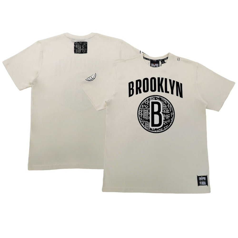 Brooklyn Nets NBA x Two Hype Unisex Culture & Hoops T-Shirt - Cream for sale
