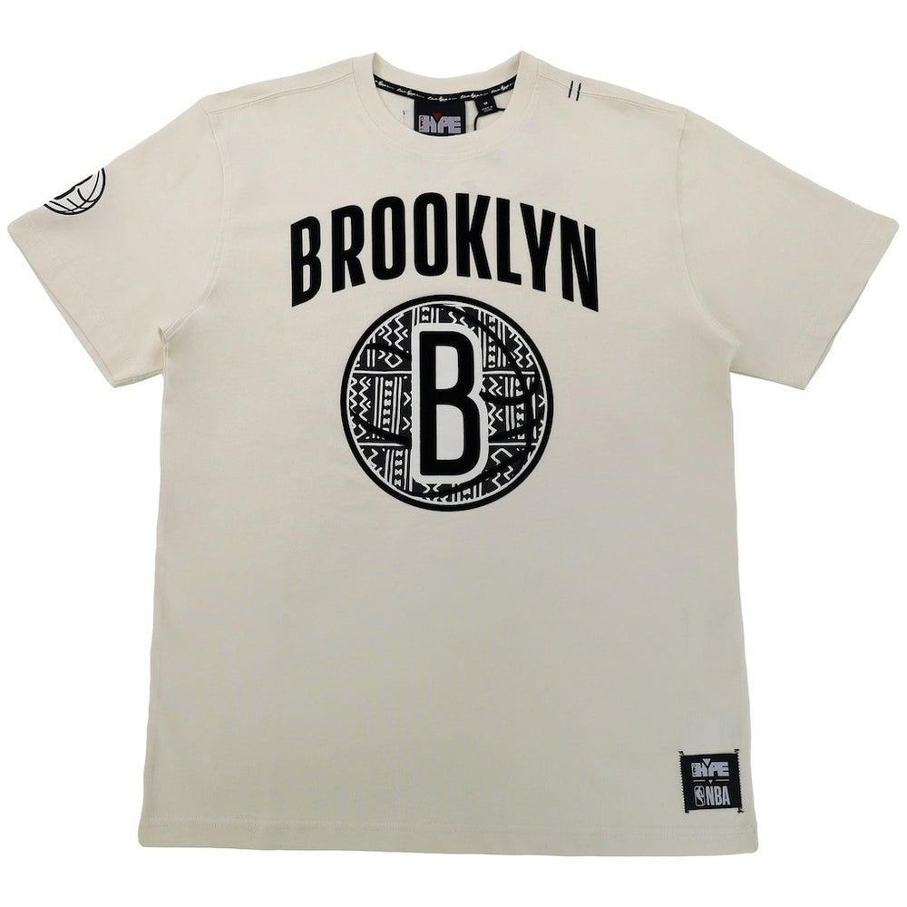 Brooklyn Nets NBA x Two Hype Unisex Culture & Hoops T-Shirt - Cream for sale
