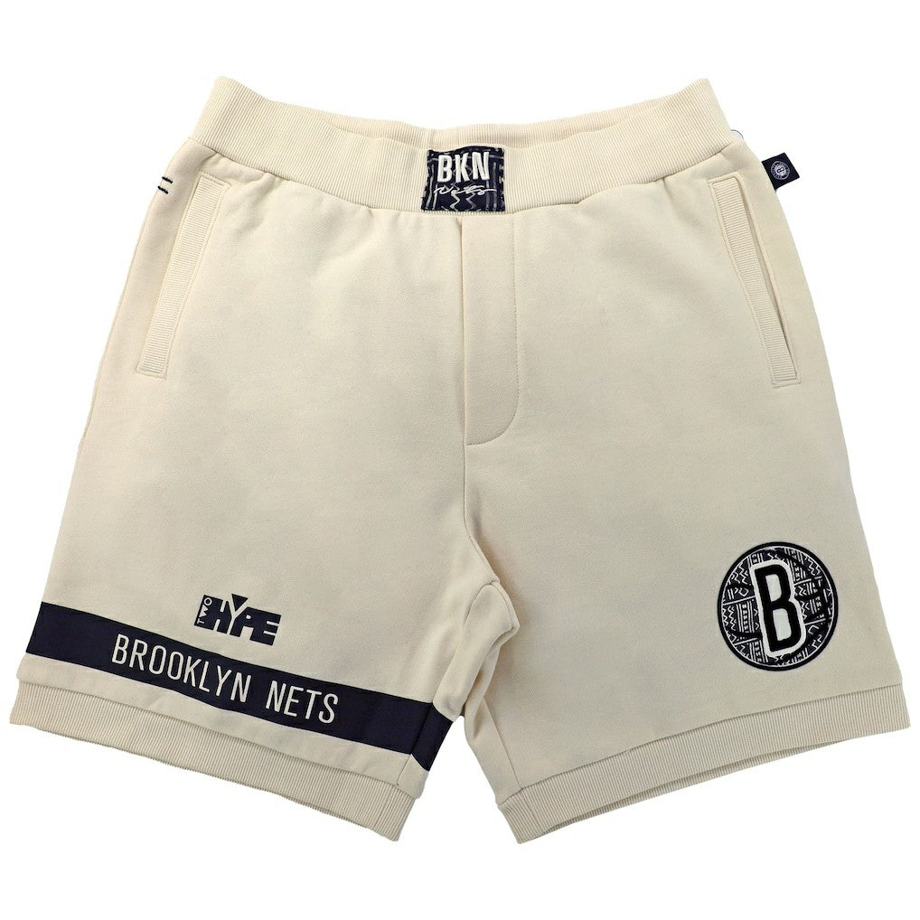 Brooklyn Nets NBA x Two Hype Unisex Culture & Hoops Premium Classic Fleece Shorts - Cream shop