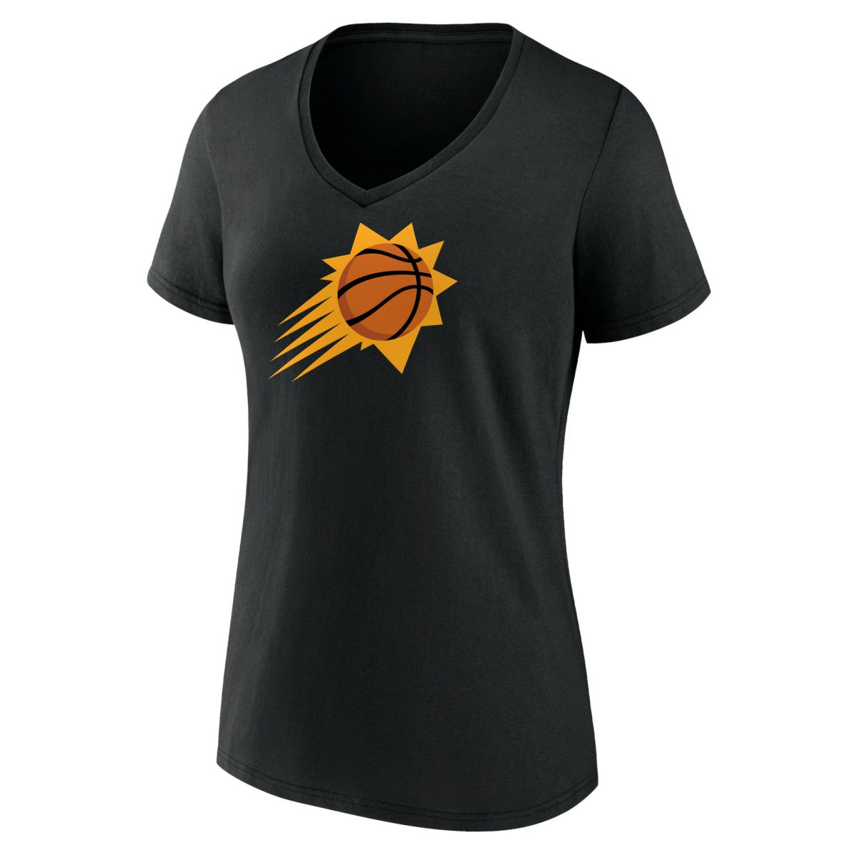 Phoenix Suns Women's Primary Logo V-Neck T-Shirt - Black outlet
