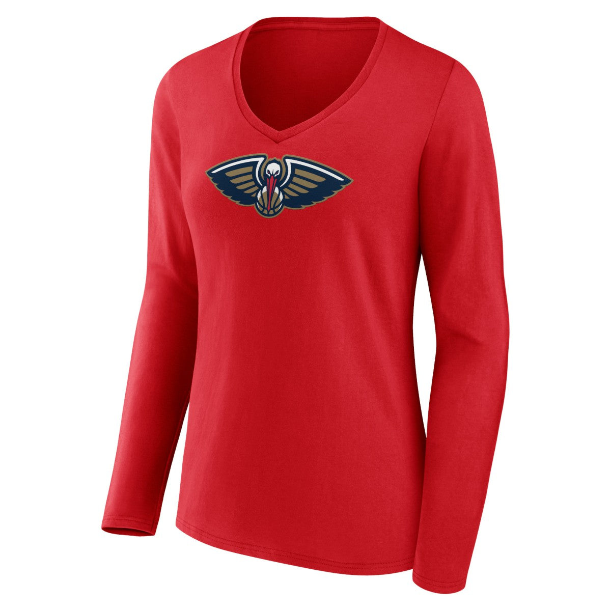 New Orleans Pelicans Women's Primary Logo Long Sleeve V-Neck T-Shirt - Red online