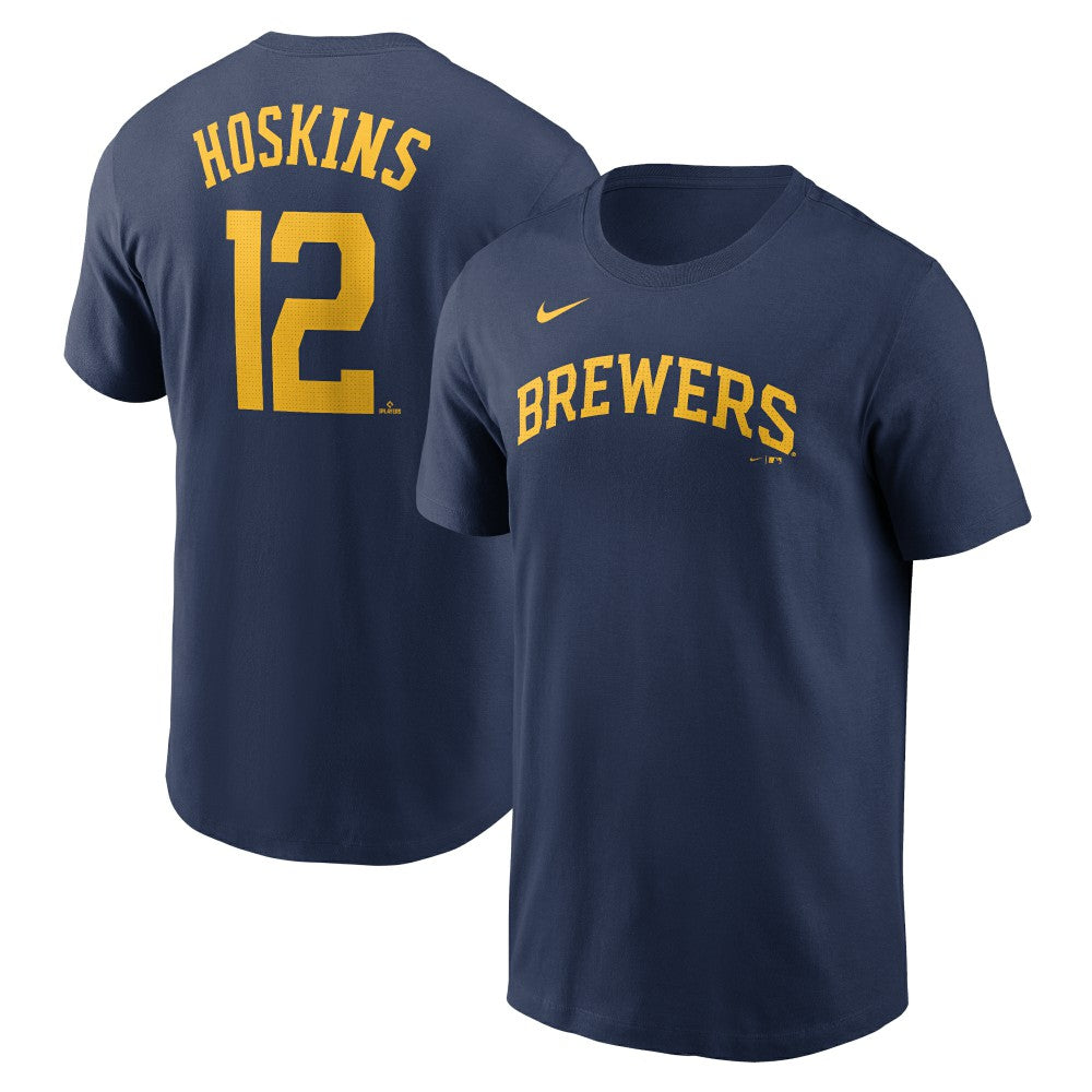 Rhys Hoskins Milwaukee Brewers Fuse Name & Number T-Shirt Navy