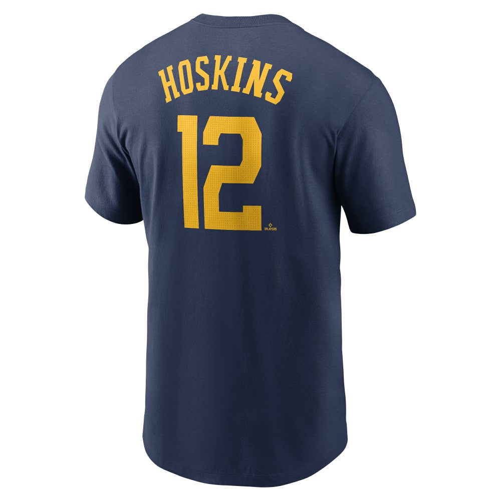 Rhys Hoskins Milwaukee Brewers Fuse Name & Number T-Shirt Navy