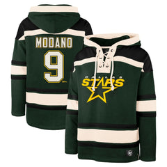 Mike Modano Dallas Stars '47 Retired Player Name & Number Lacer Pullover Hoodie - Green Hoodies