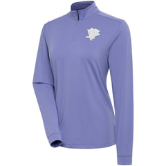 Pittsburgh Penguins Antigua Women's White Logo Finish Quarter-Zip Top - Heather Purple Tops