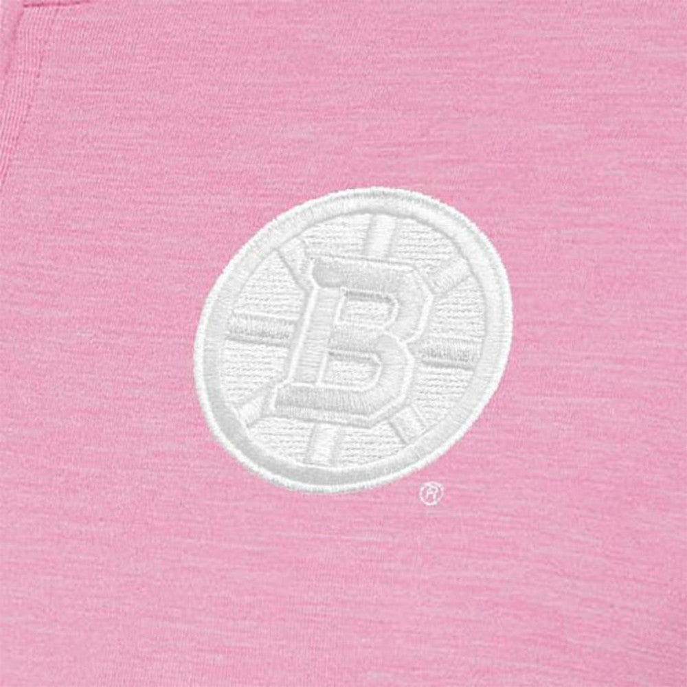Boston Bruins Antigua Women's White Logo Mentor Quarter-Zip Jacket - Pink Jackets