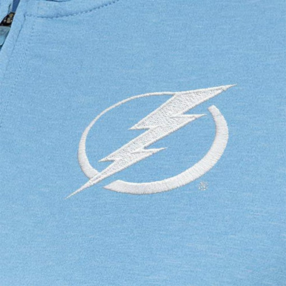 Tampa Bay Lightning Antigua Women's White Logo Mentor Quarter-Zip Jacket - Light Blue Jackets