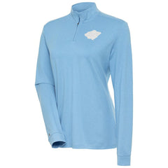 Minnesota Wild Antigua Women's White Logo Mentor Quarter-Zip Jacket - Light Blue Jackets