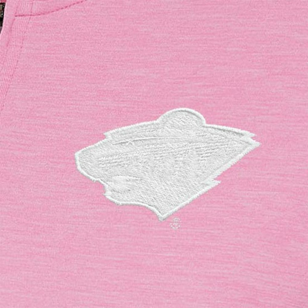 Minnesota Wild Antigua Women's White Logo Mentor Quarter-Zip Jacket - Pink Jackets